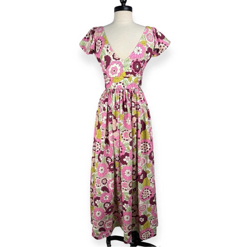 Dodo Bar Or Pink and‎ Green Floral Maxi Dress
